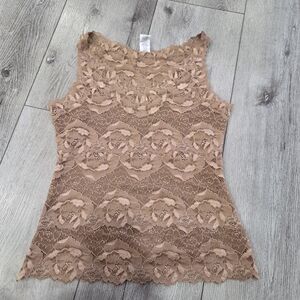 Natori Lace Floral Camisole - Tan